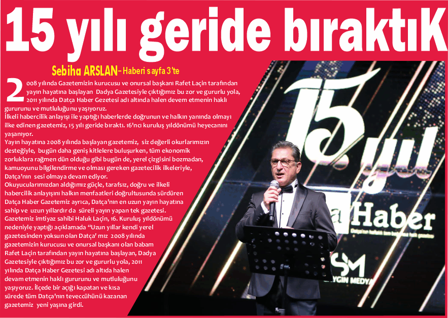 15 yılı geride bıraktıK