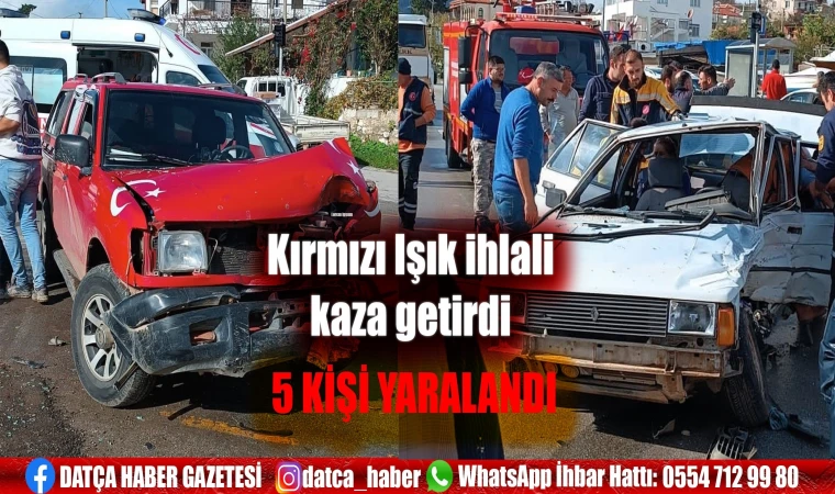 Kırmızı Işık ihlali kazaya neden oldu: 5 yaralı