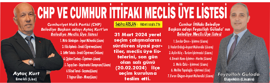 CHP VE CUMHUR İTTİFAKI MECLİS ÜYE LİSTESİ (2)
