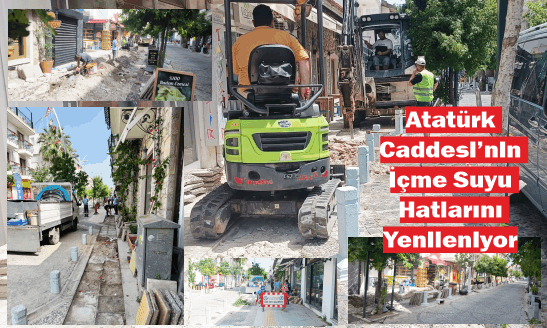 ATA­TÜRK CAD­DESİNİN İÇME SUYU HAT­LA­RI­NI YENİLENİYOR