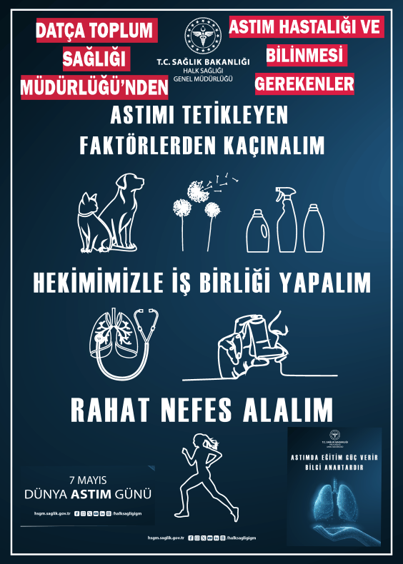 DATÇA TOPLUM SAĞLIĞI MÜDÜRLÜĞÜ'NDEN ASTIM HASTALIĞI VE BİLİNMESİ GEREKENLER