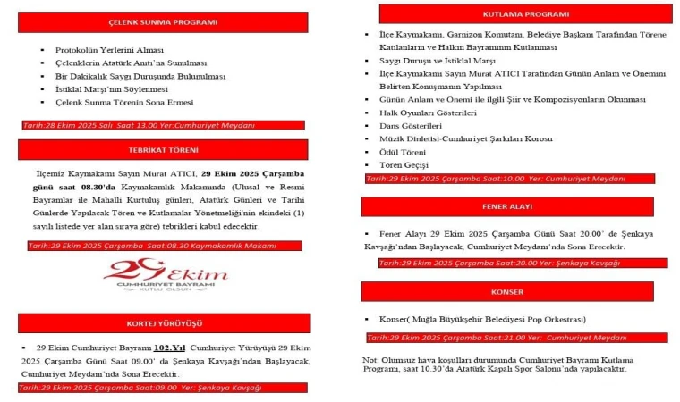 DATÇA'DA 29 EKİM: ŞARKILARLA, MEŞALELERLE, GURURLA