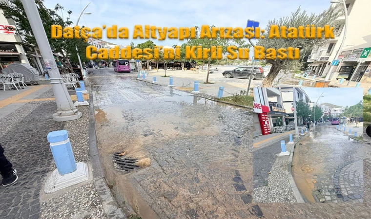 Datça’da Altyapı Arızası: Atatürk Caddesi’ni Kirli Su Bastı