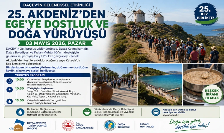 Datça’da 25. Dostluk ve Doğa Yürüyüşü Yapılacak