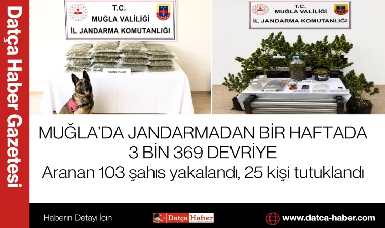 MUĞLA’DA JANDARMADAN BİR HAFTADA 3 BİN 369 DEVRİYE