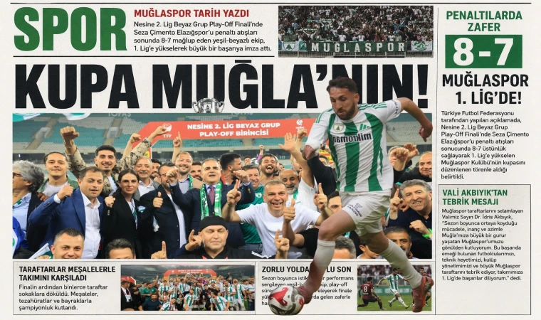 Muğlaspor 1. Lig’de: Tarihi Zafer Kupayla Taçlandı