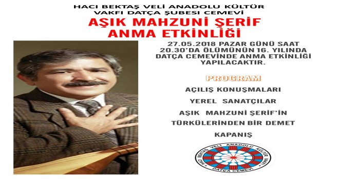 DATÇA CEMEVİNDEN AŞIK MAHZUNİ ŞERİF ANMA ETKİNLİĞİ