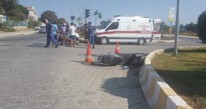 DATÇA JANDARMA KAVŞAĞINDA MOTOSİKLET KAZASI: 2 YARALI