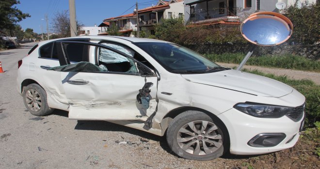 KAZA !OTOMOBİL İLE KAMYONET ÇARPIŞTI:2 YARALI