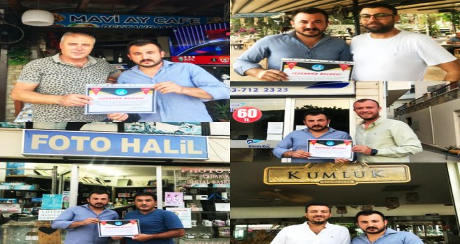  DATÇA ÜLKÜ OCAKLARINDAN ESNAFA TEŞEKKÜR BELGESİ