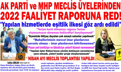 AK PARTİ VE MHP MECLİS ÜYE­LERİN’DEN 2022 FAALİYET RA­PO­RU­NA RED