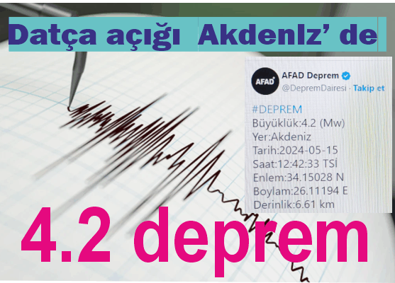 Ak­de­niz 4.2 ile sal­lan­dı