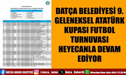 DATÇA BELEDİYESİ 9. GELENEKSEL ATATÜRK KUPASI FUTBOL TURNUVASI HEYECANLA DEVAM EDİYOR