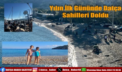 YILIN İLK GÜNÜNDE DATÇA SAHİLLERİ DOLDU