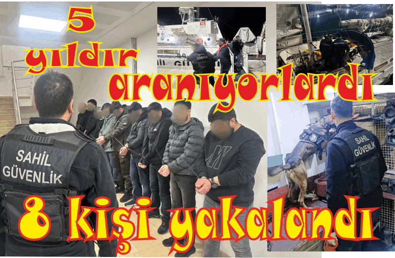 5 yıldır aranan 8 kişi, serçe koyunda teknede yakalandı!