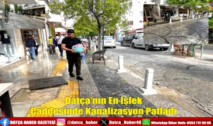 DATÇA'DA KANALİZASYON TAŞTI, ETRAFI PİS KOKU SARDI