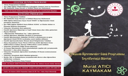 DATÇA’DA 24 KASIM ÖĞRETMENLER GÜNÜ PROGRAMI BELLİ OLDU