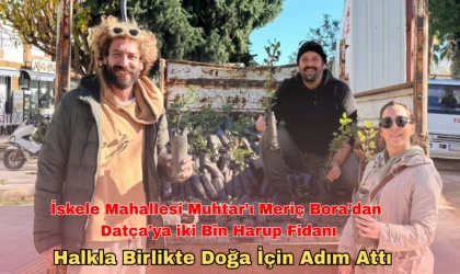 İskele Mahallesi Muhtar’ı Meriç Bora’dan Datça’ya iki Bin Harup Fidanı Halkla Birlikte Doğa İçin Adım Attı