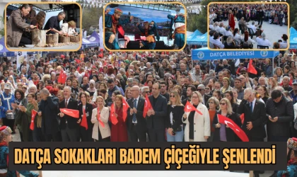 DATÇA SOKAKLARI BADEM ÇİÇEĞİYLE ŞENLENDİ