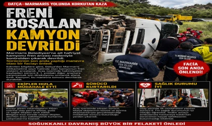 DATÇA-MARMARİS YOLUNDA KORKUTAN KAZA