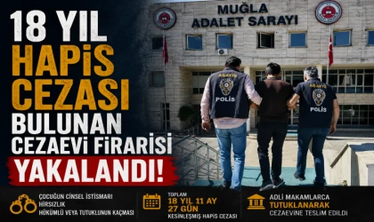 18 Yıl Hapis Cezası Bulunan Cezaevi Firarisi Yakalandı