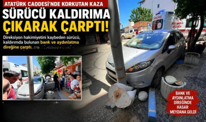 Atatürk Caddesi'nde Korkutan Kaza