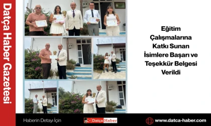 Eğitim Çalışmalarına Katkı Sunan İsimlere Başarı ve Teşekkür Belgesi Verildi