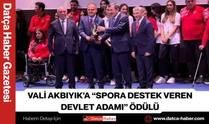 VALİ AKBIYIK’A “SPORA DESTEK VEREN DEVLET ADAMI” ÖDÜLÜ