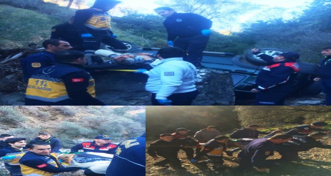 ARAÇ HUR­DA­YA DÖNDÜ! DİKKATSİZ SÜ­RÜ­CÜ AĞIR YA­RA­LAN­DI. 