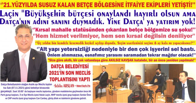 DATÇA BELEDİYESİ 2021'İN SON MECLİS TOPLANTISINI YAPTI