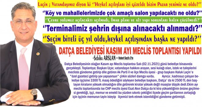 DATÇA BELEDİYESİ KASIM AYI MECLİS TOPLANTISI YAPILDI 