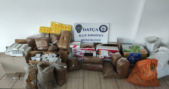 DATÇA'DA KAÇAK MA­KA­RON VE TÜTÜN YA­KA­LAN­DI