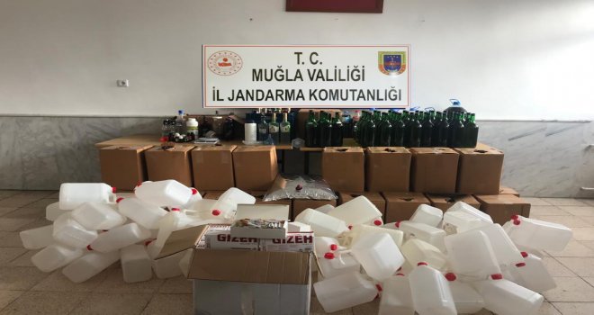 DATÇA’DA YARIM TON KAÇAK İÇKİ YAKALANDI!