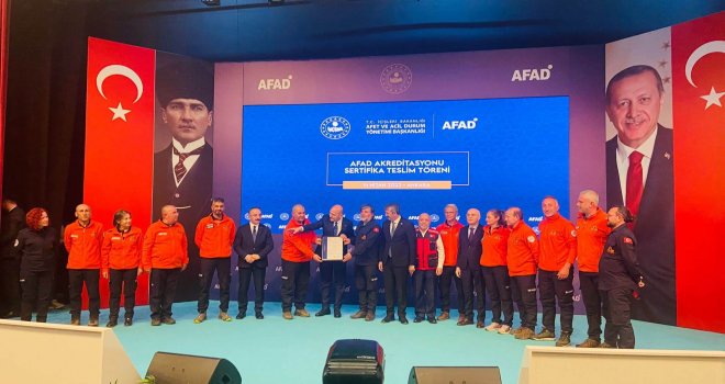 MAG AME/SAR EKİBİNE HAFİF DÜZEY KENTSEL ARAMA KURTARMA BELGESİ TÖRENLE VERİLDİ.