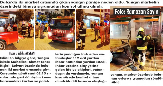 MAR­KET KUM­BA­RA­SIN­DA ÇIKAN YAN­GIN KOR­KUT­TU