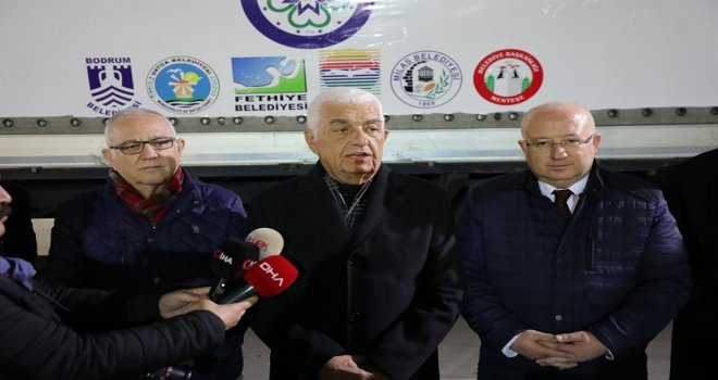 MUĞLA ELAZIĞ DEPREMİ İÇİN TEK YÜREK OLDU,9 TIR YARDIM MALZEMESİ GÖNDERİLDİ